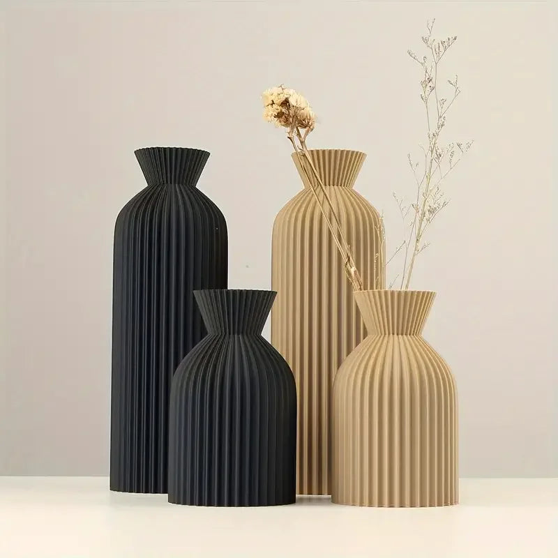 OBSIDIENNE | Le Vase Sculptural Côtelé