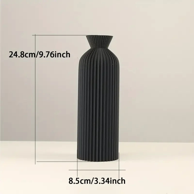 OBSIDIENNE | Le Vase Sculptural Côtelé